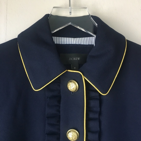 J. Crew Jackets & Blazers - J. CREW Navy Lady Jacket With Ruffles Sz 6